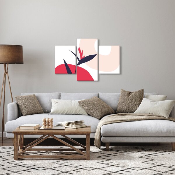 Tablou - Abstracție florală roz N⁰1 (90x60 cm)