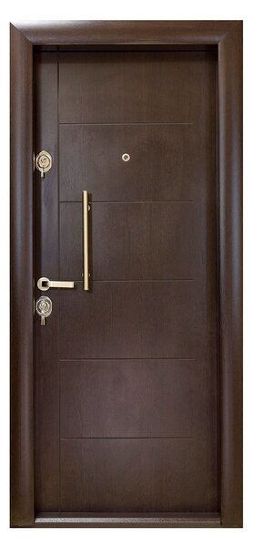 Ușă Metalică cu MDF Modern 303 Alb PVC Dreapta