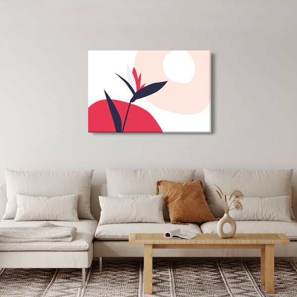 Tablou - Abstracție florală roz N⁰1 (90x60 cm)