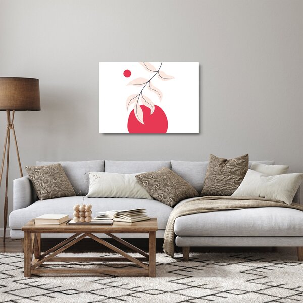 Tablou pe sticlă - Abstracție florală roz N⁰2 (70x50 cm)
