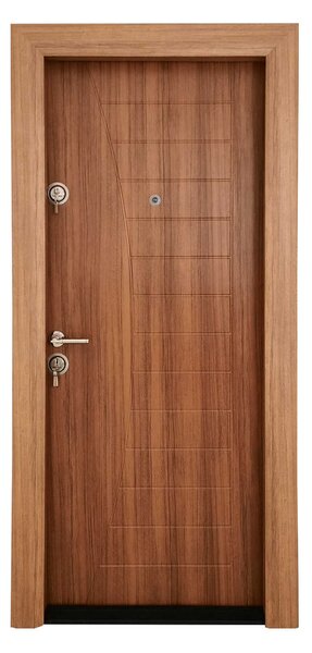 Ușă Metalică cu MDF Modern 312 Nuc 206 PVC Stânga