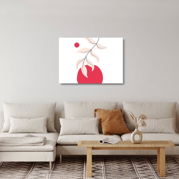 Tablou pe sticlă - Abstracție florală roz N⁰2 (70x50 cm)