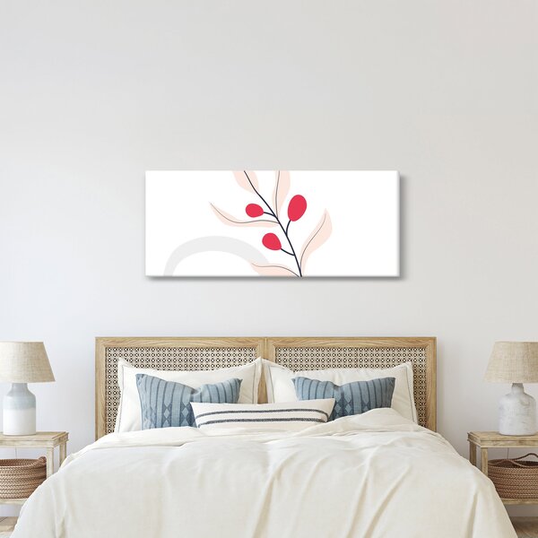 Tablou - Abstracție florală roz N⁰3 (120x50 cm)