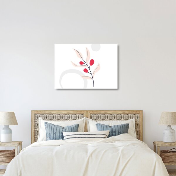 Tablou pe sticlă - Abstracție florală roz N⁰3 (70x50 cm)