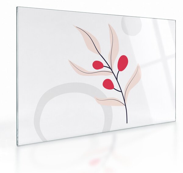 Tablou pe sticlă - Abstracție florală roz N⁰3 (70x50 cm)