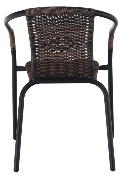 KONDELA Scaun stivuibil, răchită sintetică maro/metal negru, DOREN