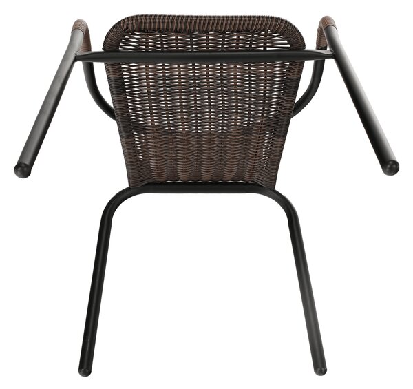 KONDELA Scaun stivuibil, răchită sintetică maro/metal negru, DOREN