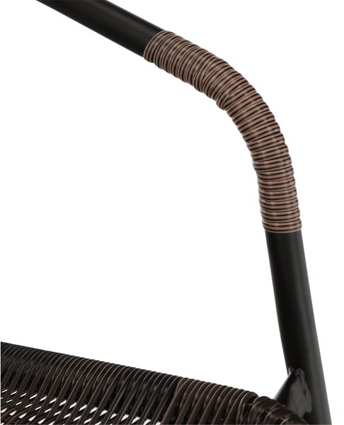 KONDELA Scaun stivuibil, răchită sintetică maro/metal negru, DOREN