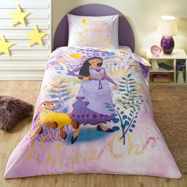 Lenjerie de pat copii,TAC Disney, 3 piese, Wish (Dorinta)