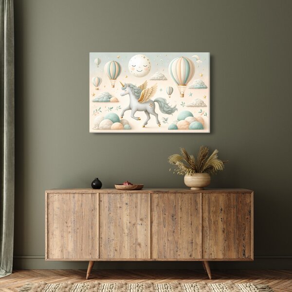 Tablou - Unicorn fericit (90x60 cm)