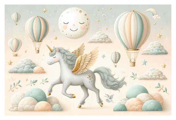 Tablou - Unicorn fericit (90x60 cm)