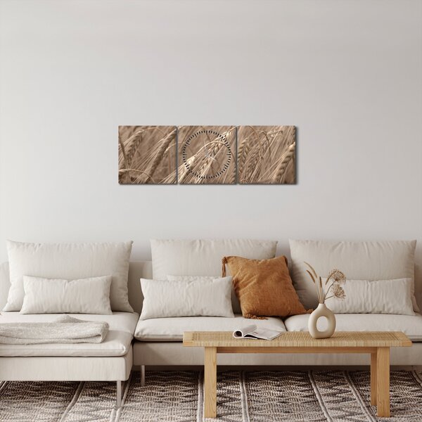 Tablou - Câmpul de aur (cu ceas) (90x30 cm)