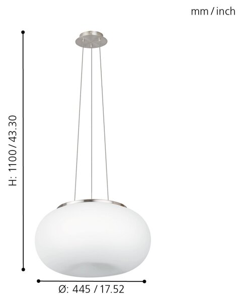 EGLO 86815 - Lustra cu cablu OPTICA 2xE27/60W