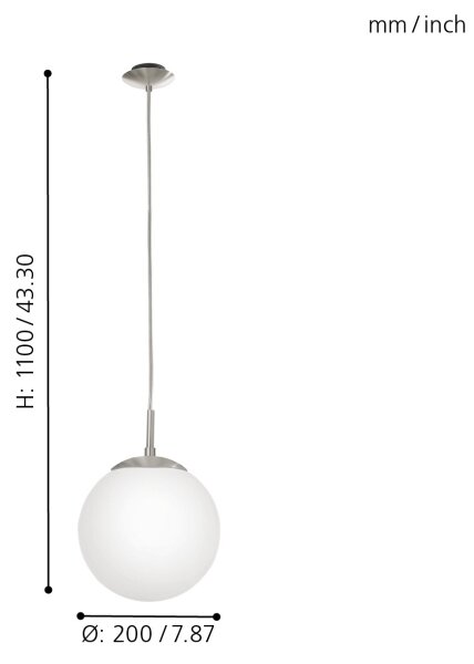 EGLO 85261 - Lustra cu cablu RONDO 1xE27/60W