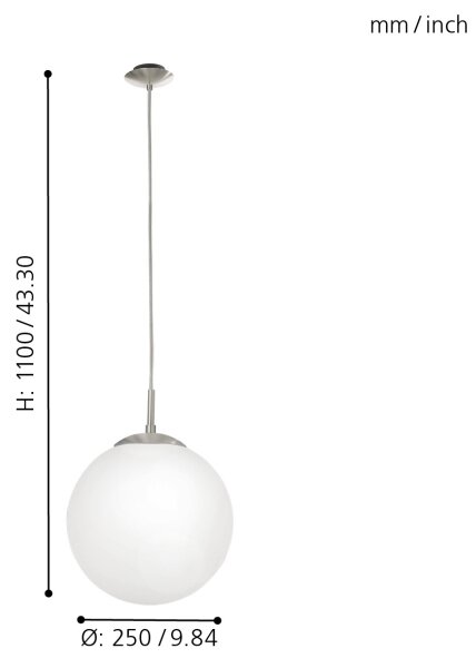 EGLO 85262 - Lustra cu cablu RONDO 1xE27/60W