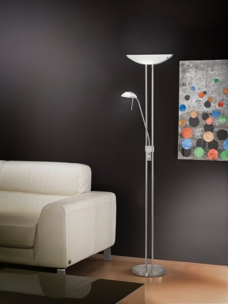 EGLO 85971 - Lampă de podea dimabilă BAYA 1xR7s/230W+1xG9/33W crom mat