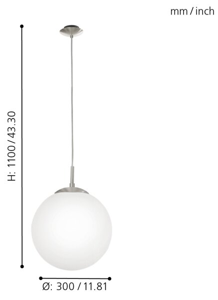 EGLO 85263 - Lustra cu cablu RONDO 1xE27/60W alb
