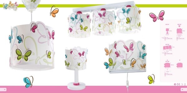 Dalber D-62148 - Aplică perete copii BUTTERFLY 1xE27/60W/230V
