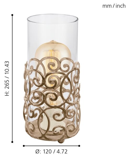 Eglo 49274 - Lampă de masă CARDIGAN 1xE27/60W/230V