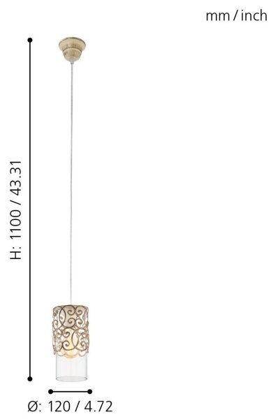 Eglo 49201 - Lustra CARDIGAN 1xE27/60W/230V