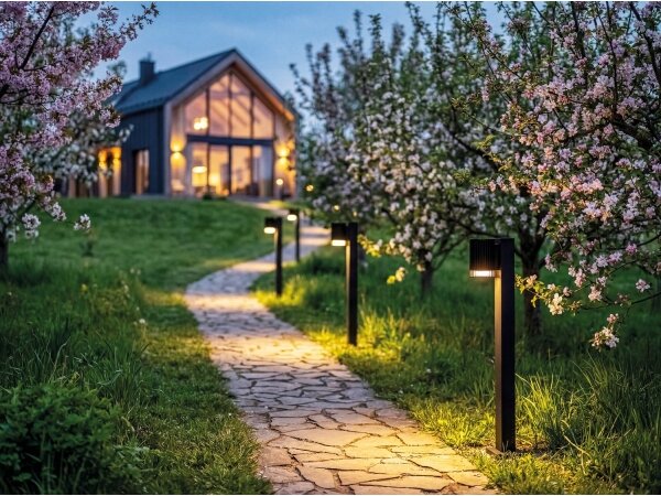 Kanlux 46204 - Lampă de exterior RADILO 1x GU10/11W/230V, 50 cm, IP44, neagră