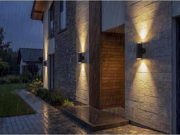 Kanlux 46201 - Aplică de exterior RADILO 2xGU10/11W/230V IP44 negru