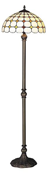 Lampadar cu abajur din sticlă vitrată Tiffany MARVEL 2xE27/60W/230V Rabalux 8078