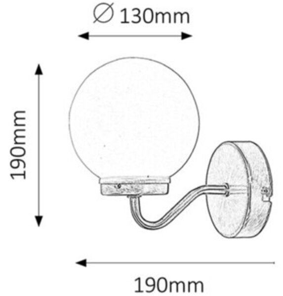 Rabalux 1302 - Corp de iluminat baie TOGO 1xE14/40W/230V