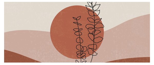 Tablou - Boho frunze N⁰1 (120x50 cm)