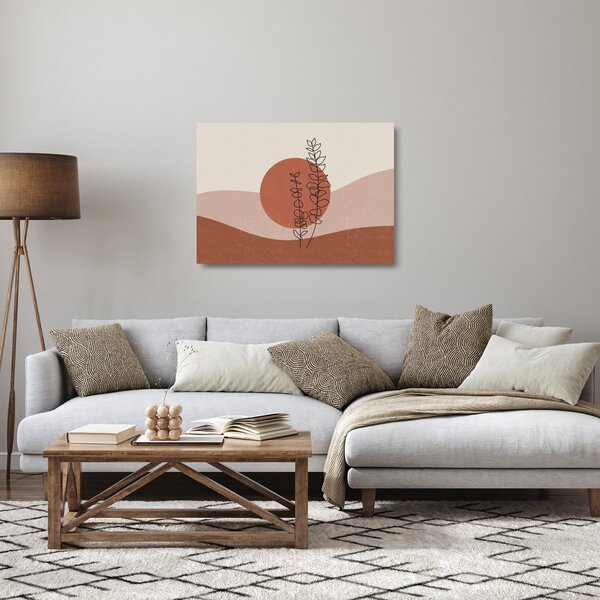 Tablou pe sticlă - Boho frunze N⁰1 (70x50 cm)