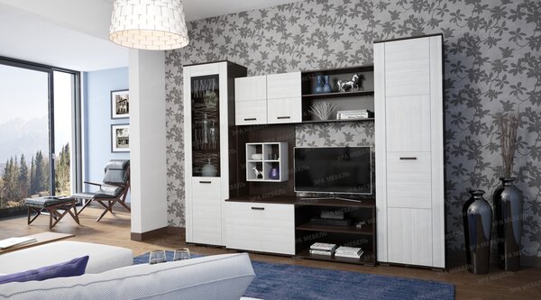 Mobila living Oscar wenge + alb