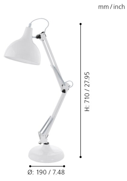 Eglo 94699 - Lampa de masa BORGILLIO 1xE27/40W/230V