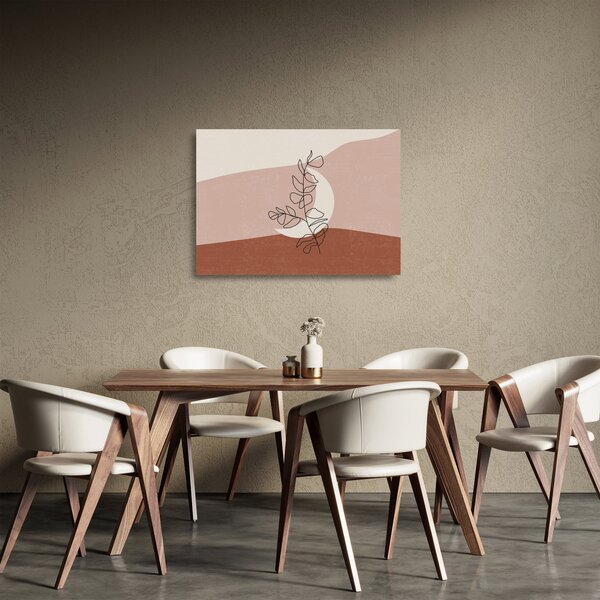 Tablou pe sticlă - Boho frunze N⁰2 (70x50 cm)