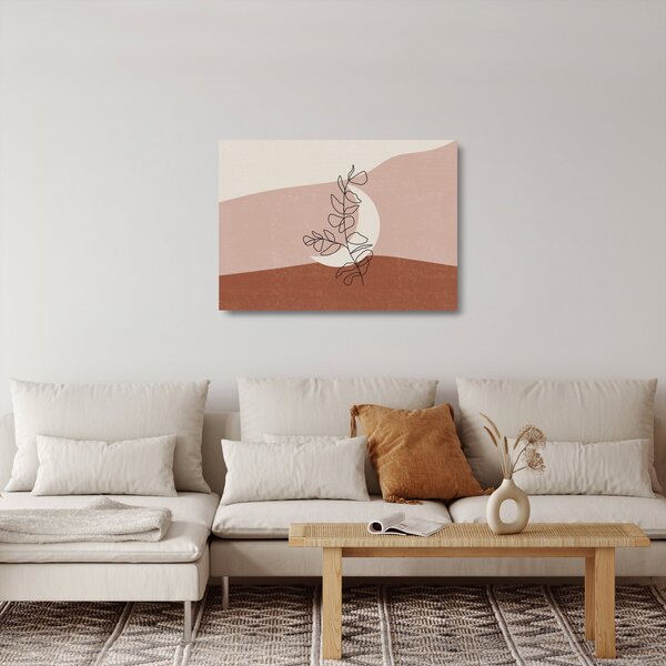 Tablou pe sticlă - Boho frunze N⁰2 (70x50 cm)