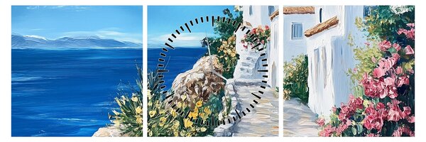 Tablou - Alee lângă mare (cu ceas) (90x30 cm)
