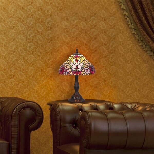 Lampă de masă cu abajur din sticlă vitrată Tiffany MIRELLA 1xE27/60W/230V Rabalux 8090
