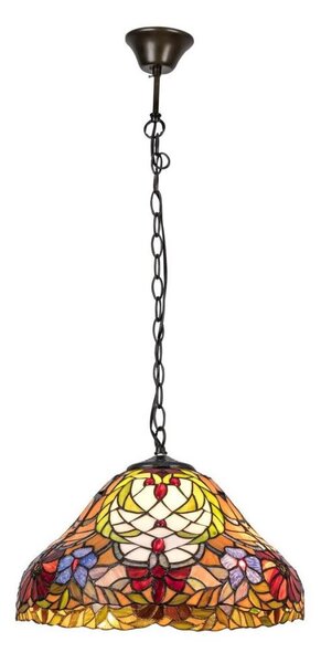 Lustră cu abajur din sticlă vitrată Tiffany MARVEL 2xE27/60W/230V Rabalux 8086