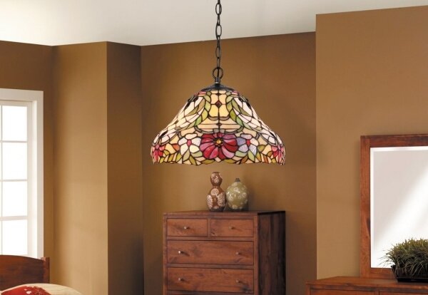 Lustră cu abajur din sticlă vitrată Tiffany MARVEL 2xE27/60W/230V Rabalux 8086