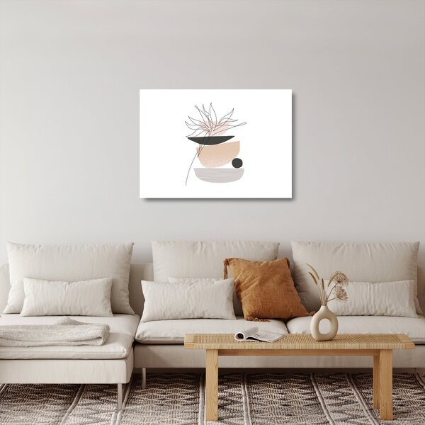 Tablou pe sticlă - Linie de artă flori N⁰1 (70x50 cm)