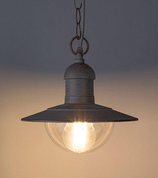Brilagi - Lampă suspendată de exterior MOLDE, 1xE27/60W, IP44, alb/patină