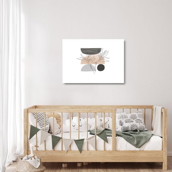 Tablou pe sticlă - Linie de artă flori N⁰2 (70x50 cm)