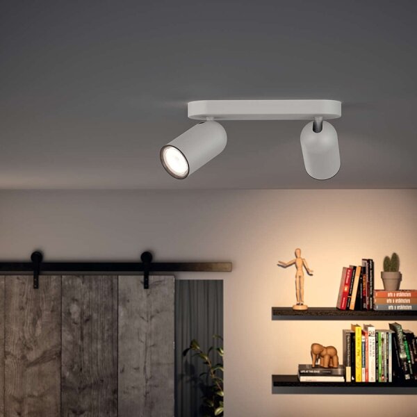 Philips - Spot LED RGBW dimabil PONGEE, 2x GU10 / 4,8 W / 230 V, alb + telecomandă