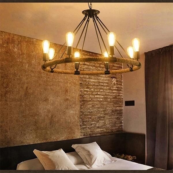 Lustră pe lanț ROPE ARTHUR 8xE27/20W/230V