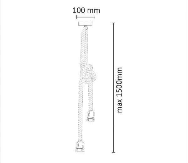 Lampa suspendata ROPE 2xE27/12W/230V