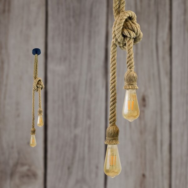 Lampa suspendata ROPE 2xE27/12W/230V