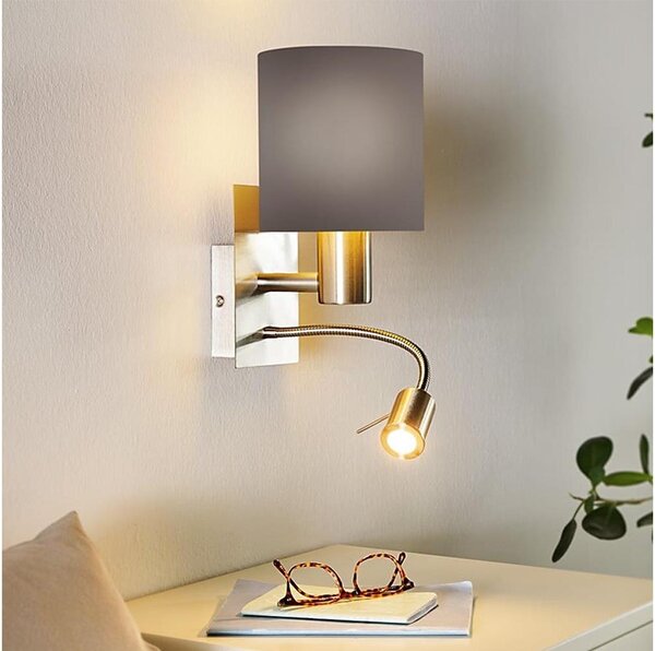 Eglo 96481 - Lampă LED flexibilă PASTERI 1xE27/40W+LED/3,8W gri