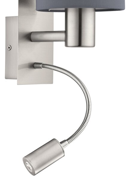 Eglo 96479 - Lampă LED flexibilă PASTERI 1xE27/40W+LED/3,8W gri