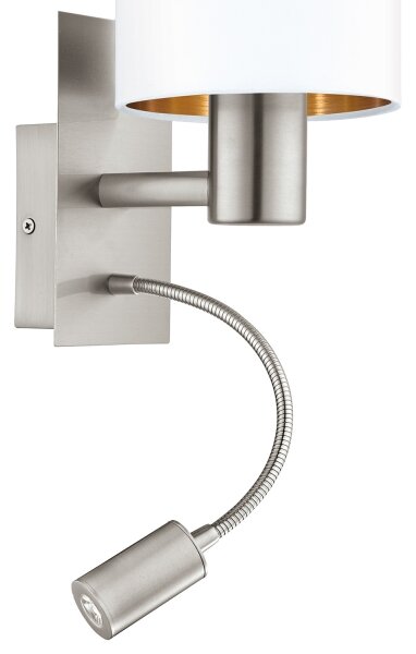 Eglo 96484 - Lampă LED flexibilă PASTERI 1xE27/40W+LED/3,8W albă