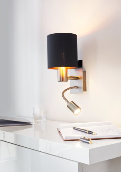 Eglo 96483 - Lampă LED flexibilă PASTERI 1xE27/40W+LED/3,8W negru