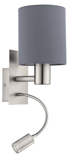Eglo 96479 - Lampă LED flexibilă PASTERI 1xE27/40W+LED/3,8W gri